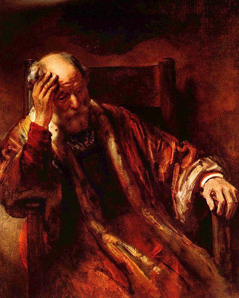 Rembrandt Peale Alter Mann im Lehnstuhl oil painting image